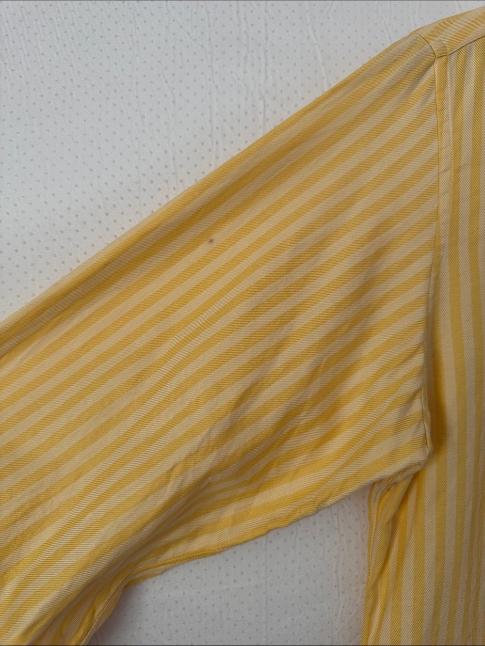 Charvet Cropped Light Yellow Pinstripe Casual Button-Down Shirt - Picture 4 of 9